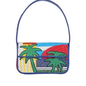 STAUD Beaded Palm Tree Bag